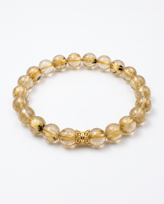 Golden Hair Crystal Beaded Bracelet