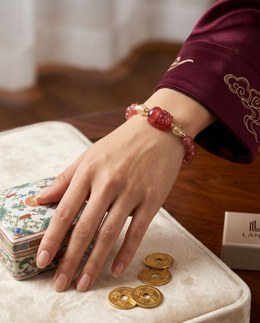 “Good Things Coming” Strawberry Quartz Beaded Bracelet