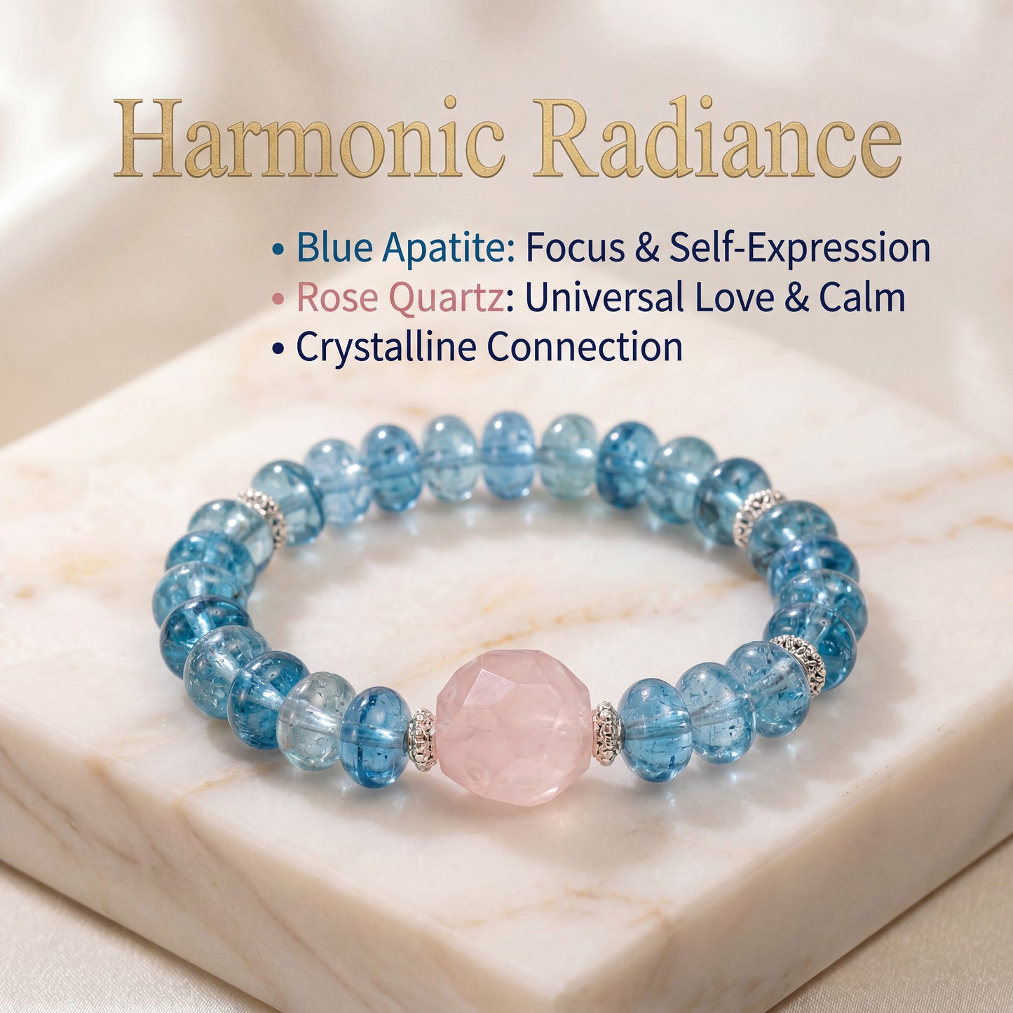 Original Design Natural Icy Swiss Blue Topaz & Rhodochrosite Bracelet