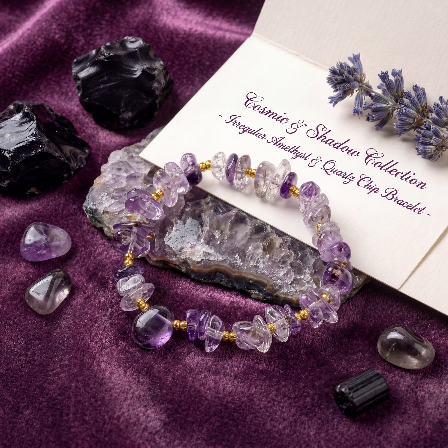 Original Design 【Stone of Wisdom】Amethyst Freeform Bracelet