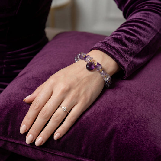 Original Design 【Stone of Wisdom】Amethyst Freeform Bracelet