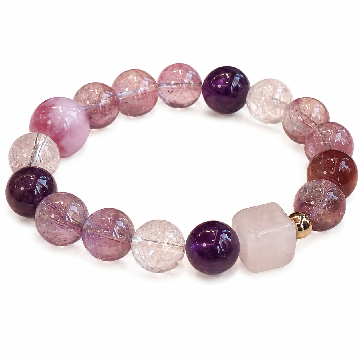Amethyst and Clear Quartz Spiritual Bracelet