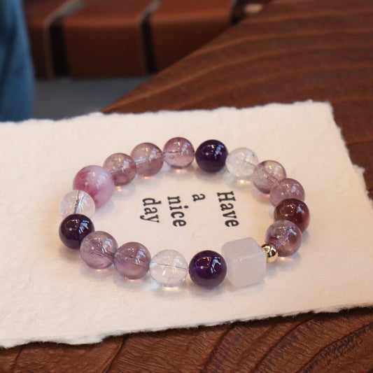 Amethyst and Clear Quartz Spiritual Bracelet