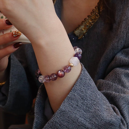 Amethyst and Clear Quartz Spiritual Bracelet