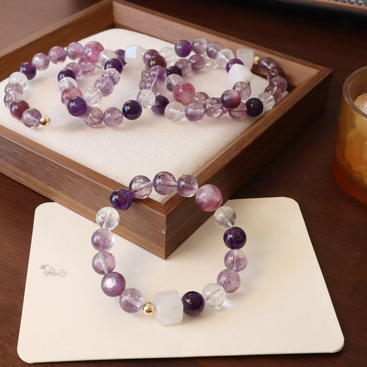 Amethyst and Clear Quartz Spiritual Bracelet