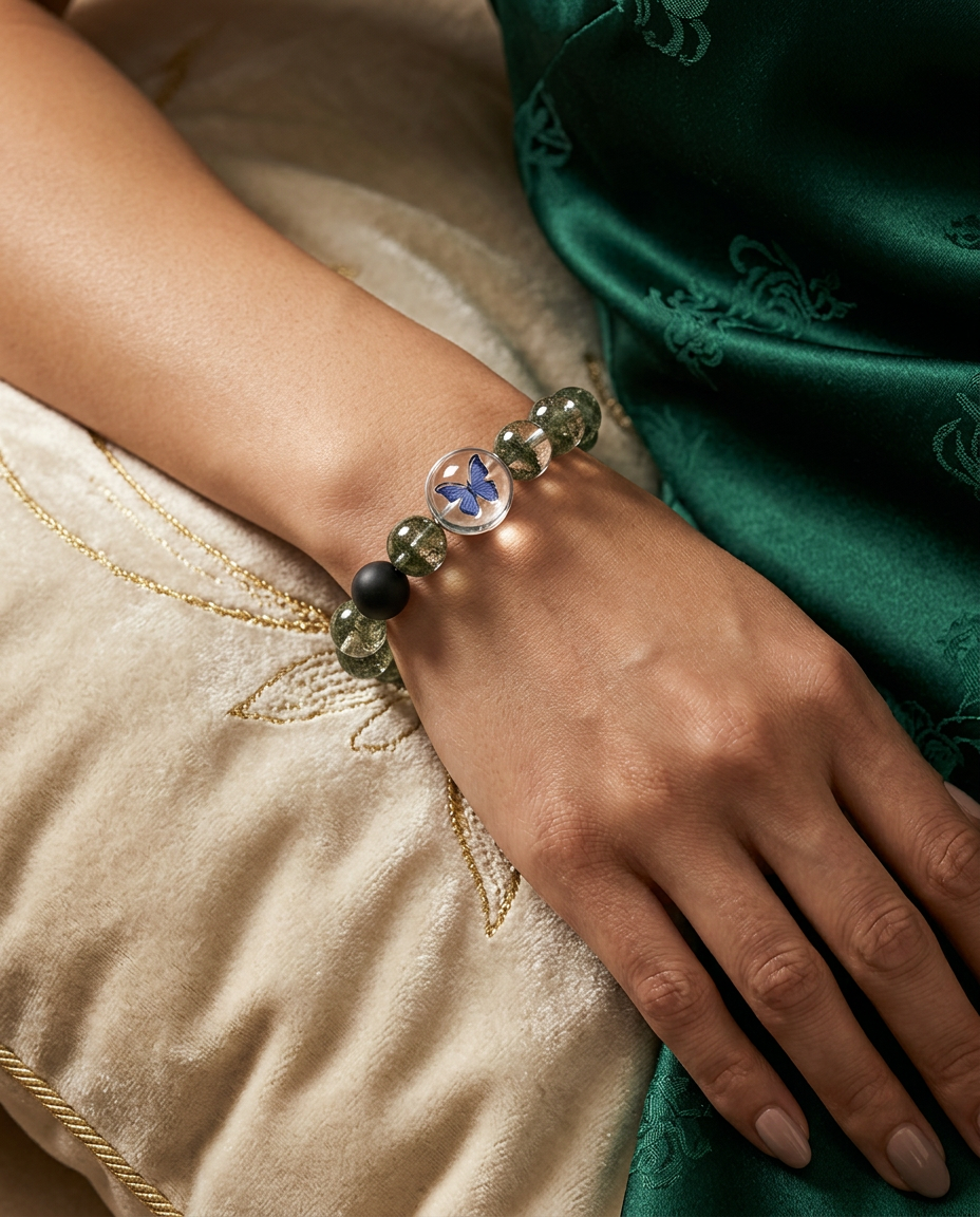 “Emerald Harmony” Green Phantom Quartz Bracelet