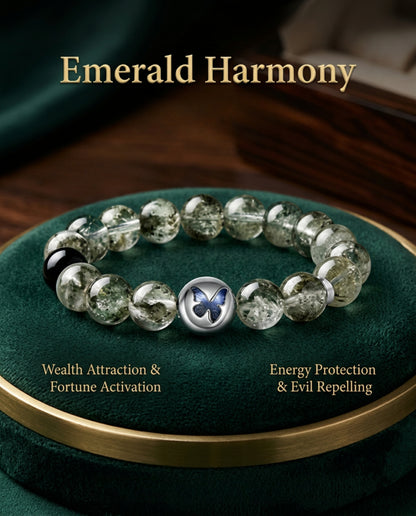 “Emerald Harmony” Green Phantom Quartz Bracelet