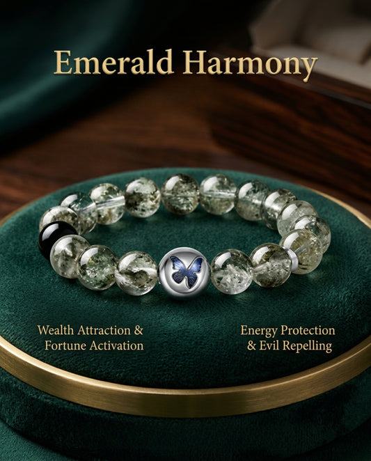“Emerald Harmony” Green Phantom Quartz Bracelet