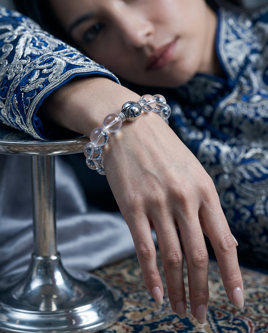 “Ethereal” White Quartz Bracelet for Women