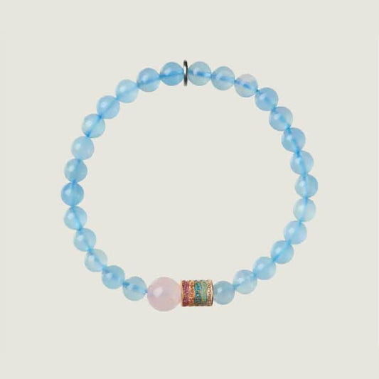 “Five Blessings” Aquamarine Mala Bracelet