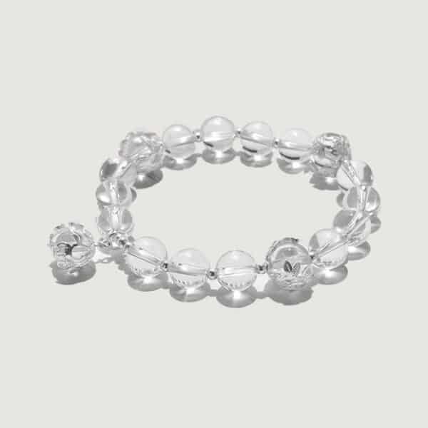 “Frozen Elegance” Natural White Quartz Sterling Silver Bracelet
