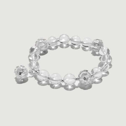 “Frozen Elegance” Natural White Quartz Sterling Silver Bracelet