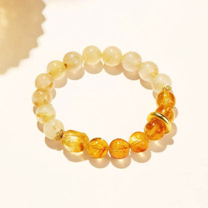 “Fuyao” Natural Yellow Crystal Bracelet for Women