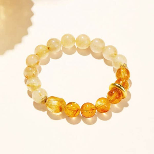 “Fuyao” Natural Yellow Crystal Bracelet for Women