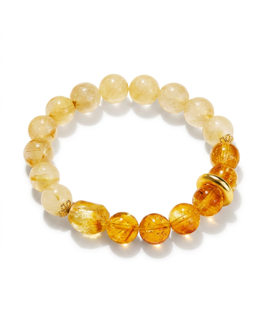 “Fuyao” Natural Yellow Crystal Bracelet for Women