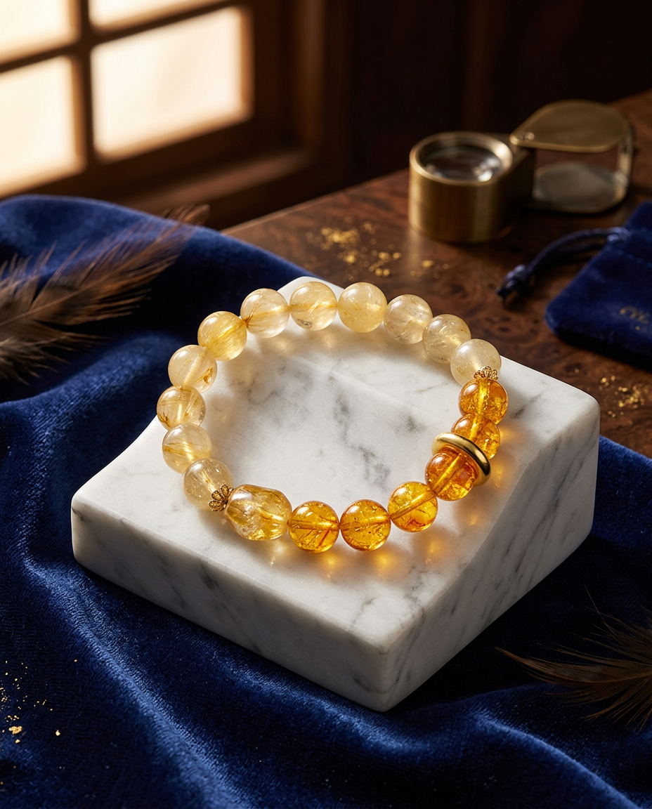 “Fuyao” Natural Yellow Crystal Bracelet for Women