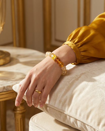 “Fuyao” Natural Yellow Crystal Bracelet for Women