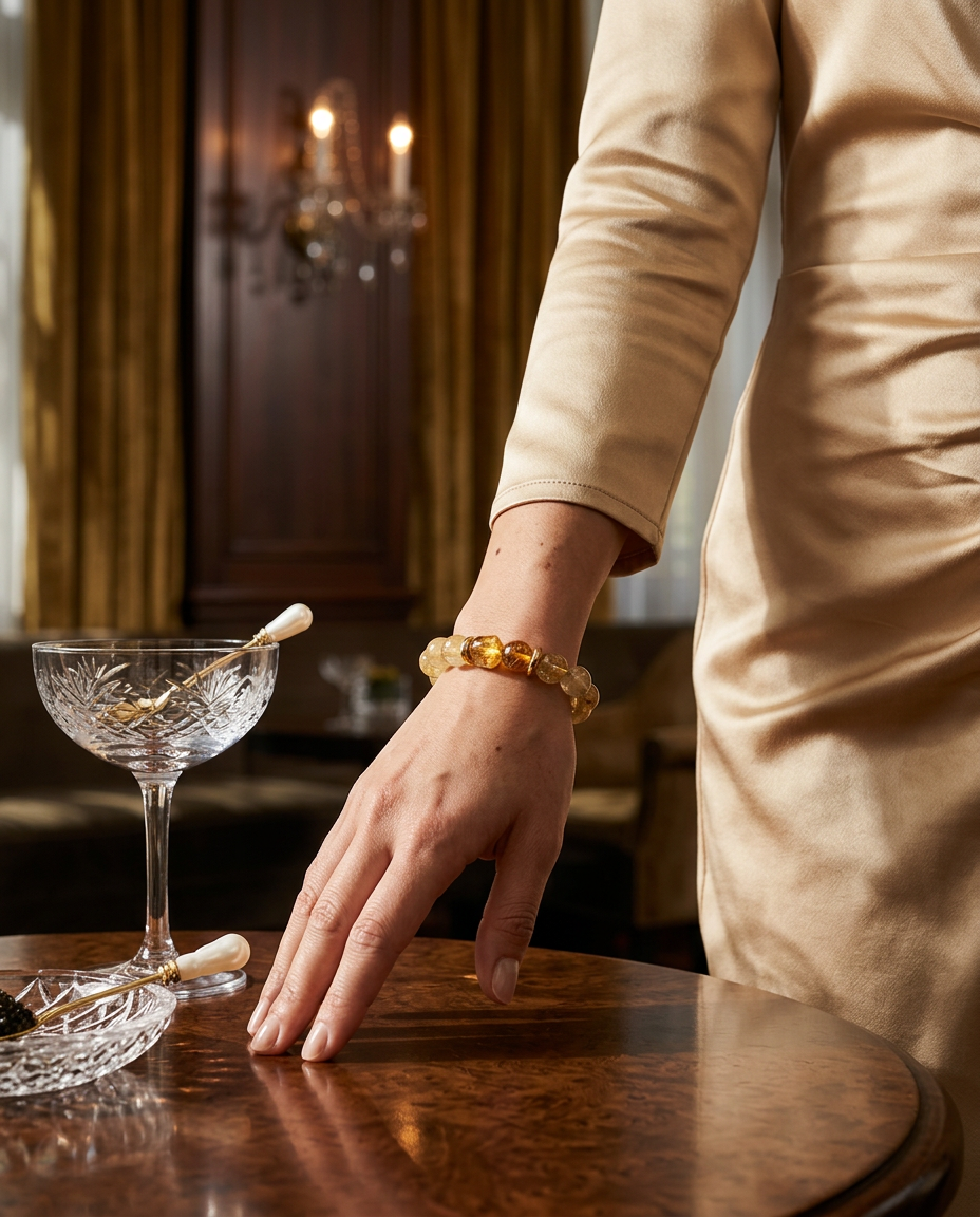 “Fuyao” Natural Yellow Crystal Bracelet for Women