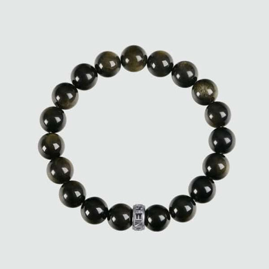 “Golden Aura” Men’s Gold Sheen Obsidian Bracelet
