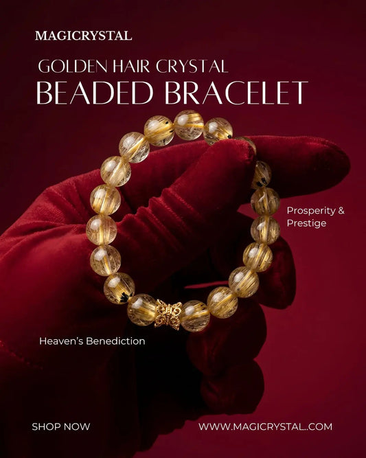 Golden Hair Crystal Beaded Bracelet