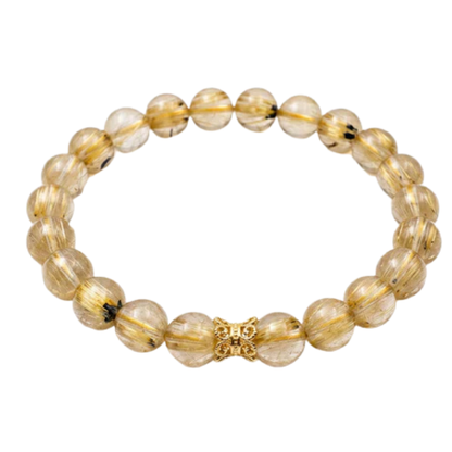 Golden Hair Crystal Beaded Bracelet