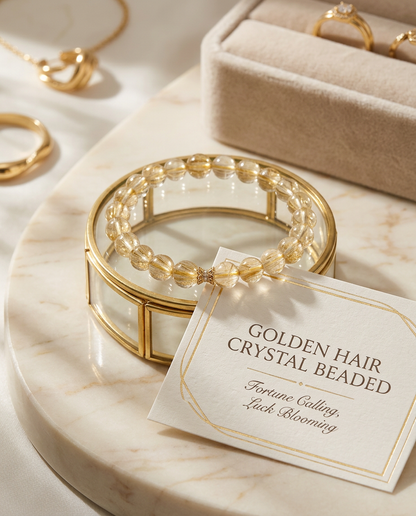 Golden Hair Crystal Beaded Bracelet