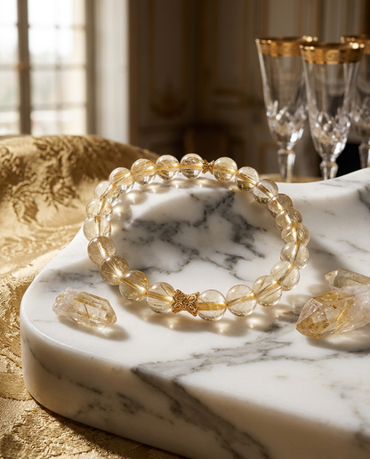 Golden Hair Crystal Beaded Bracelet