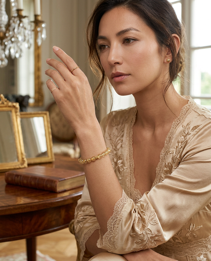 Golden Hair Crystal Beaded Bracelet