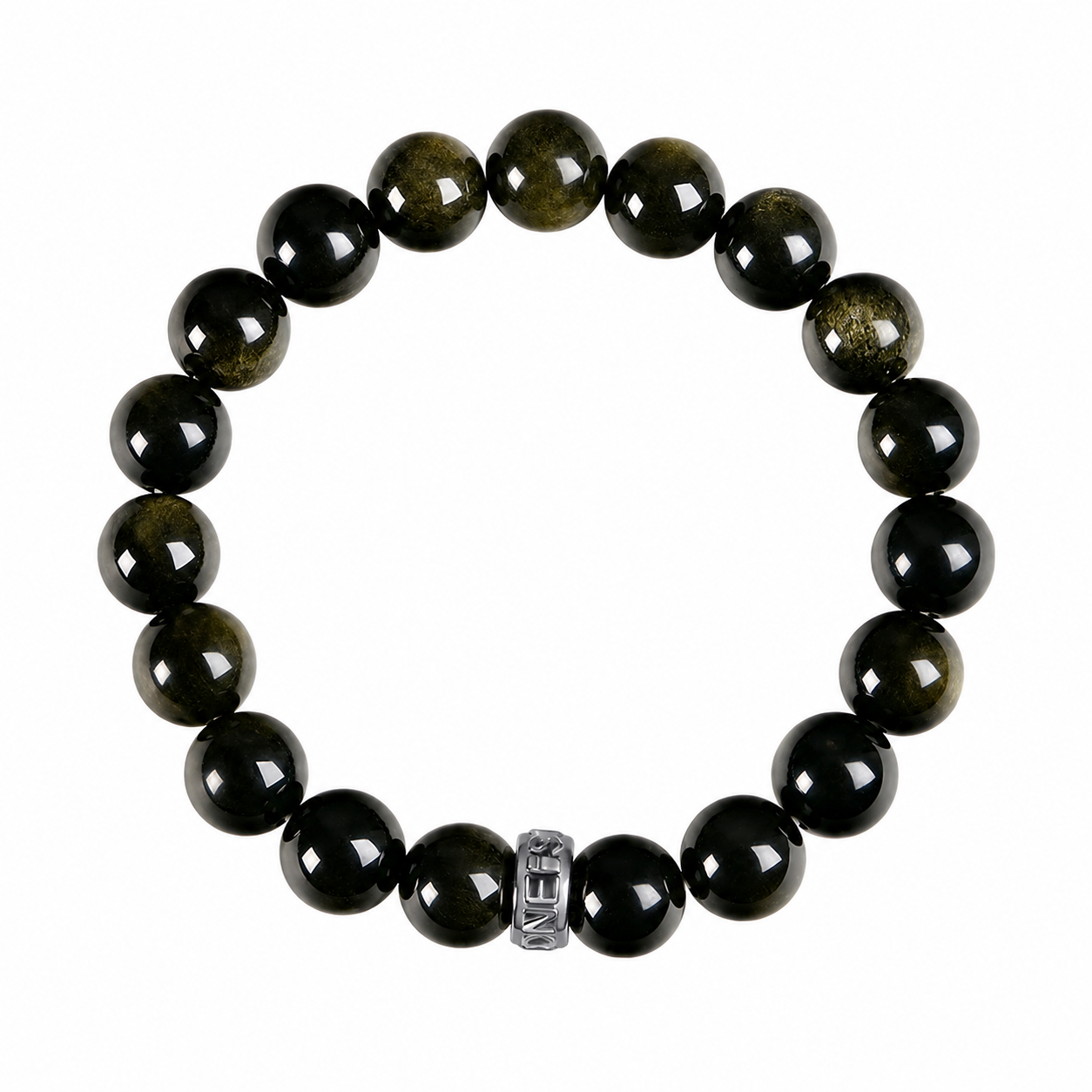 “Golden Aura” Men’s Gold Sheen Obsidian Bracelet