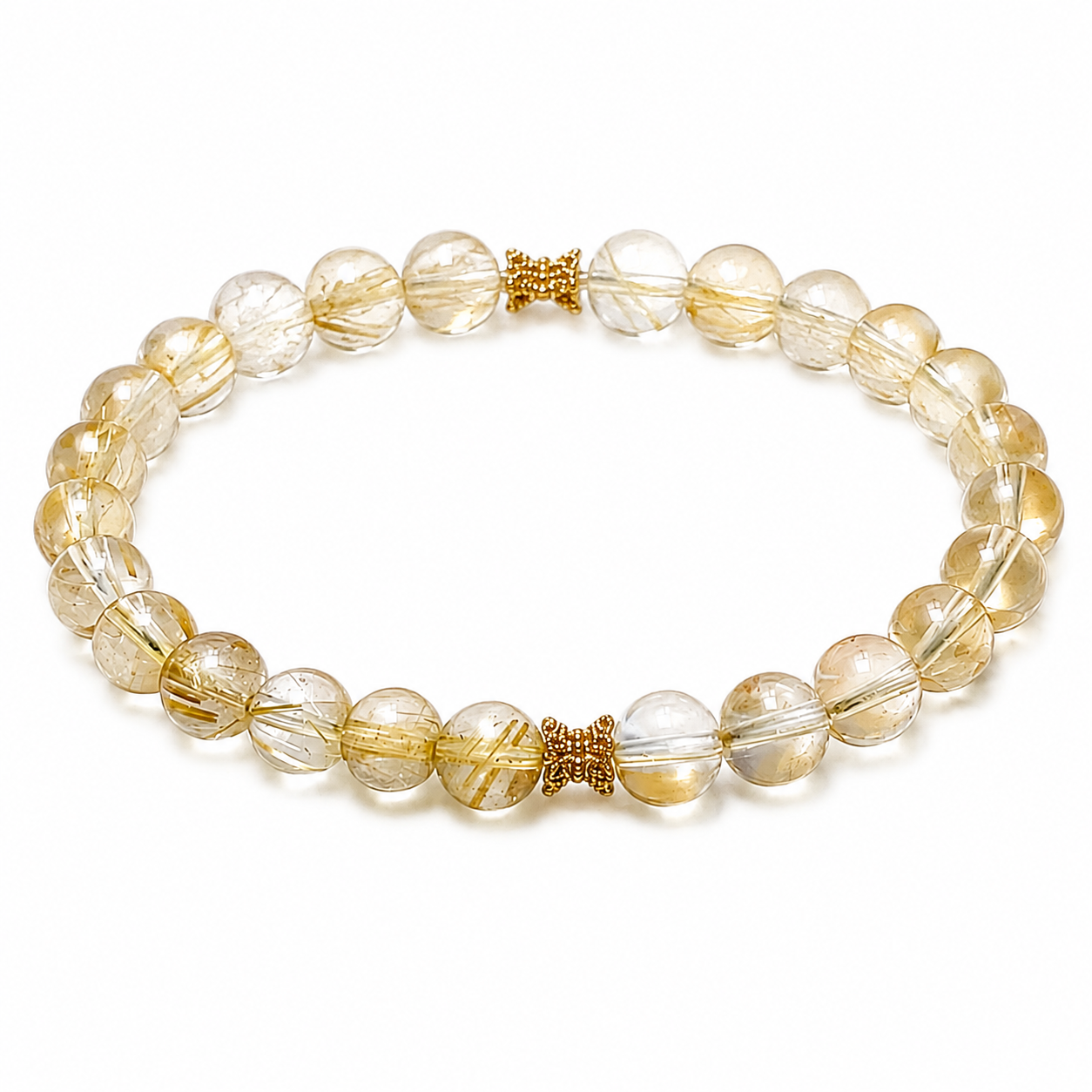 Golden Hair Crystal Beaded Bracelet