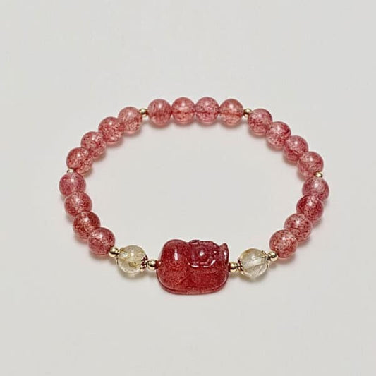 “Good Things Coming” Strawberry Quartz Beaded Bracelet