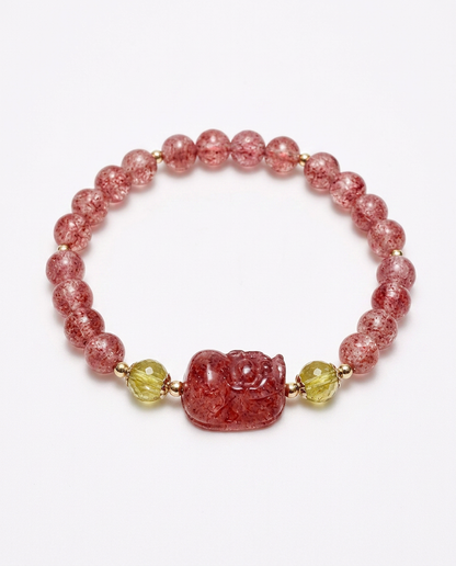 “Good Things Coming” Strawberry Quartz Beaded Bracelet