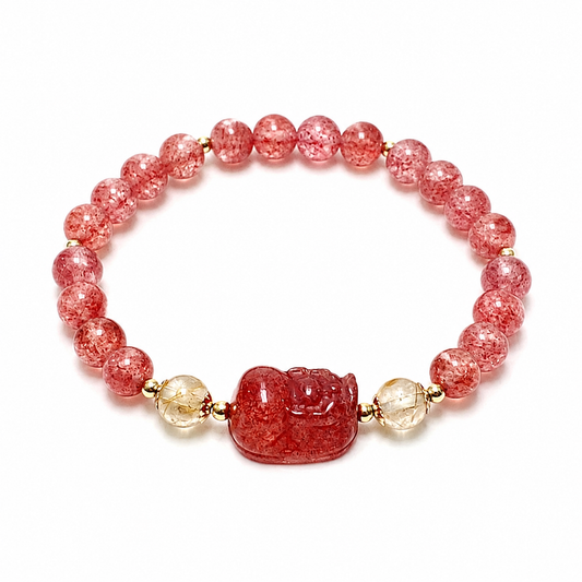 “Good Things Coming” Strawberry Quartz Beaded Bracelet