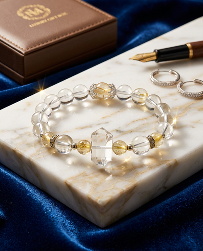 “Green Waters & Blue Mountains” Natural Crystal Bracelet