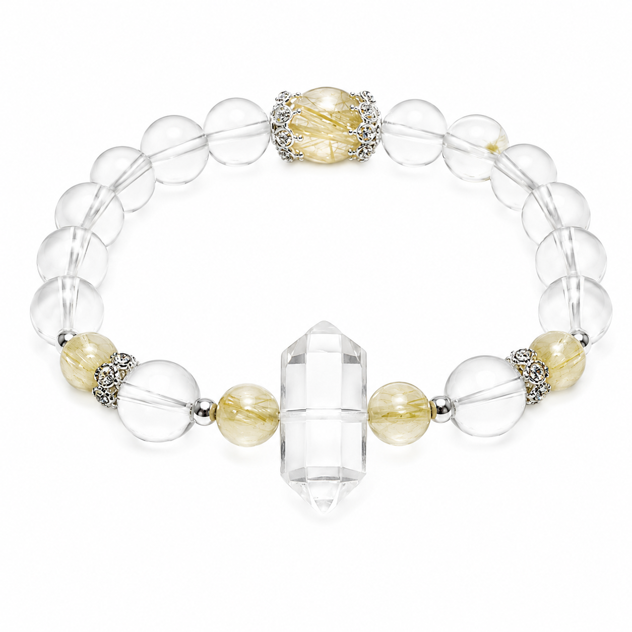 “Green Waters & Blue Mountains” Natural Crystal Bracelet