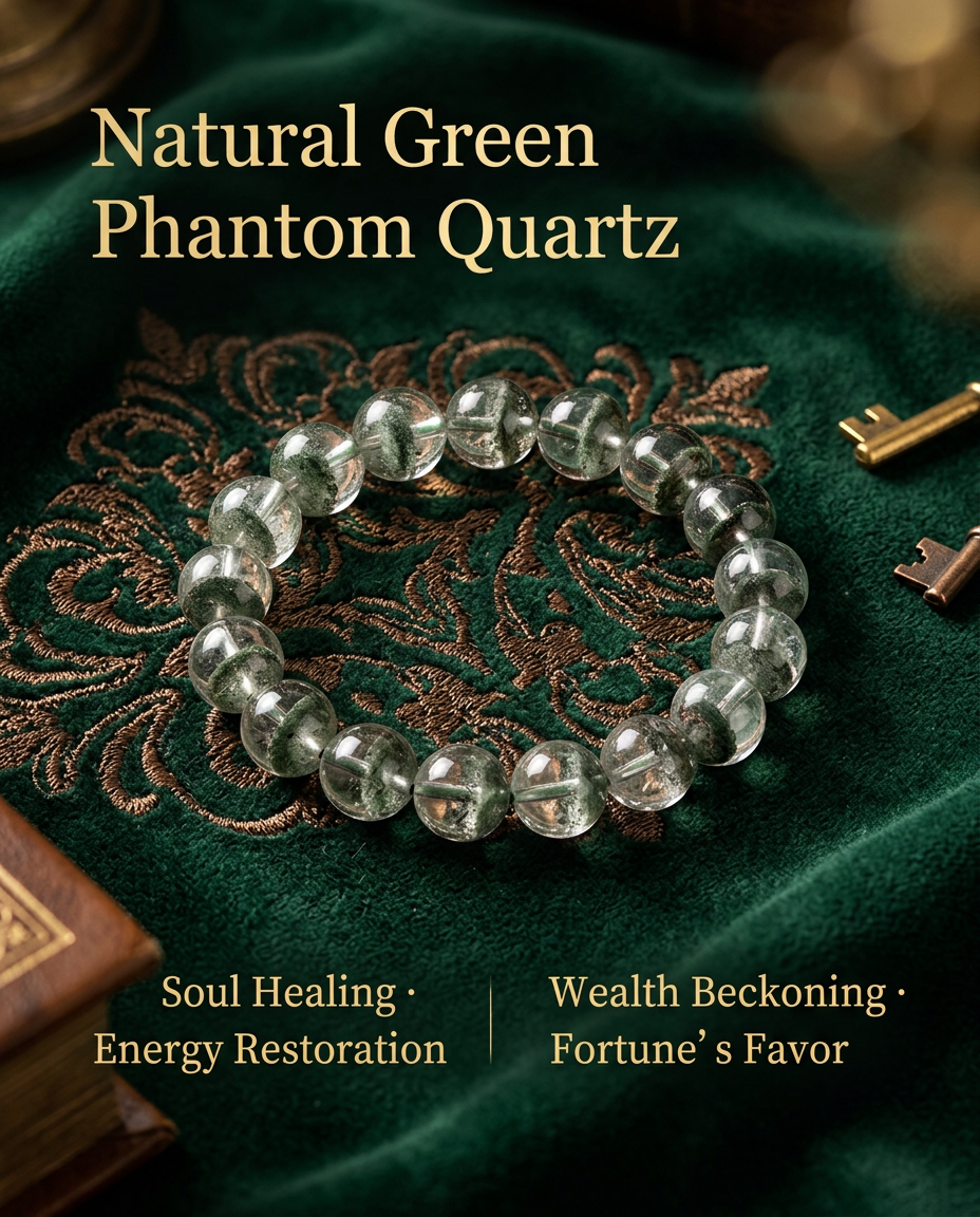 Natural Green Phantom Quartz Bracelet