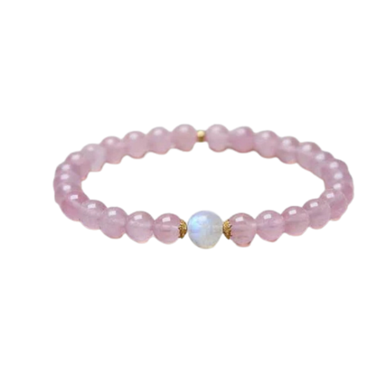 Natural Madagascar Rose Quartz & Moonstone Bracelet