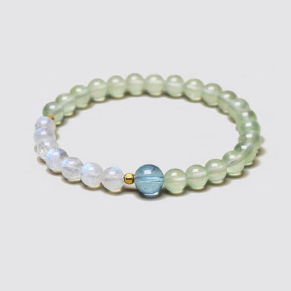 Natural Prehnite Aquamarine Moonstone Bracelet