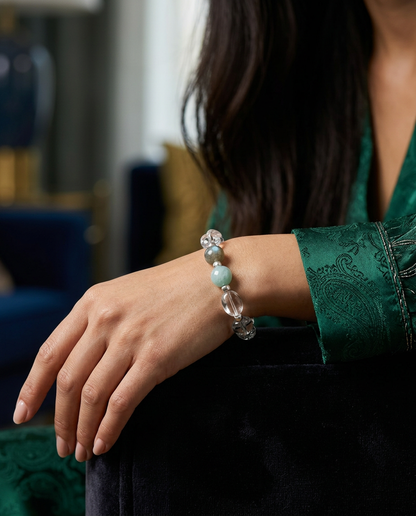 Natural Raw White Quartz Bracelet for Women