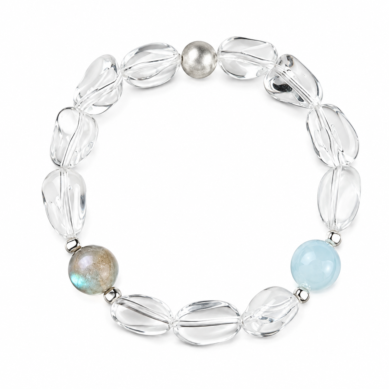 Natural Raw White Quartz Bracelet for Women