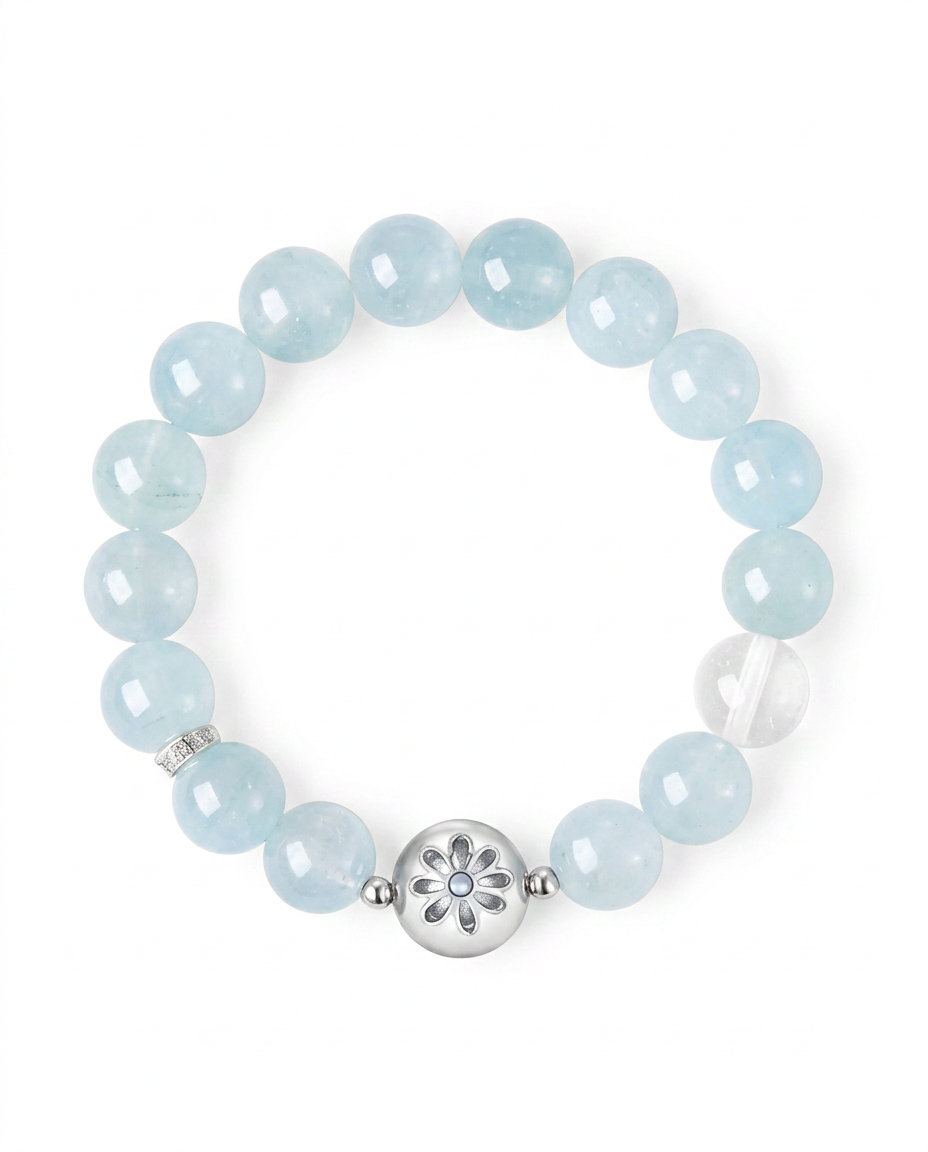 “Ocean Whisper” Aquamarine Bracelet for Women