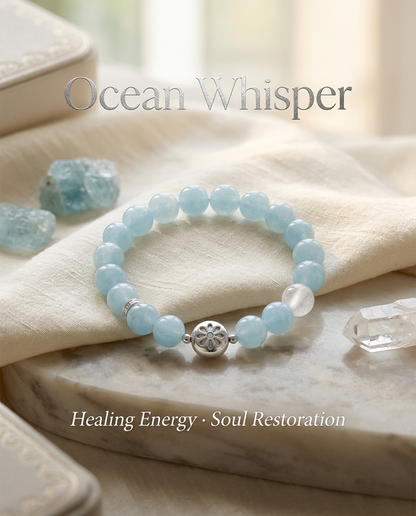 “Ocean Whisper” Aquamarine Bracelet for Women