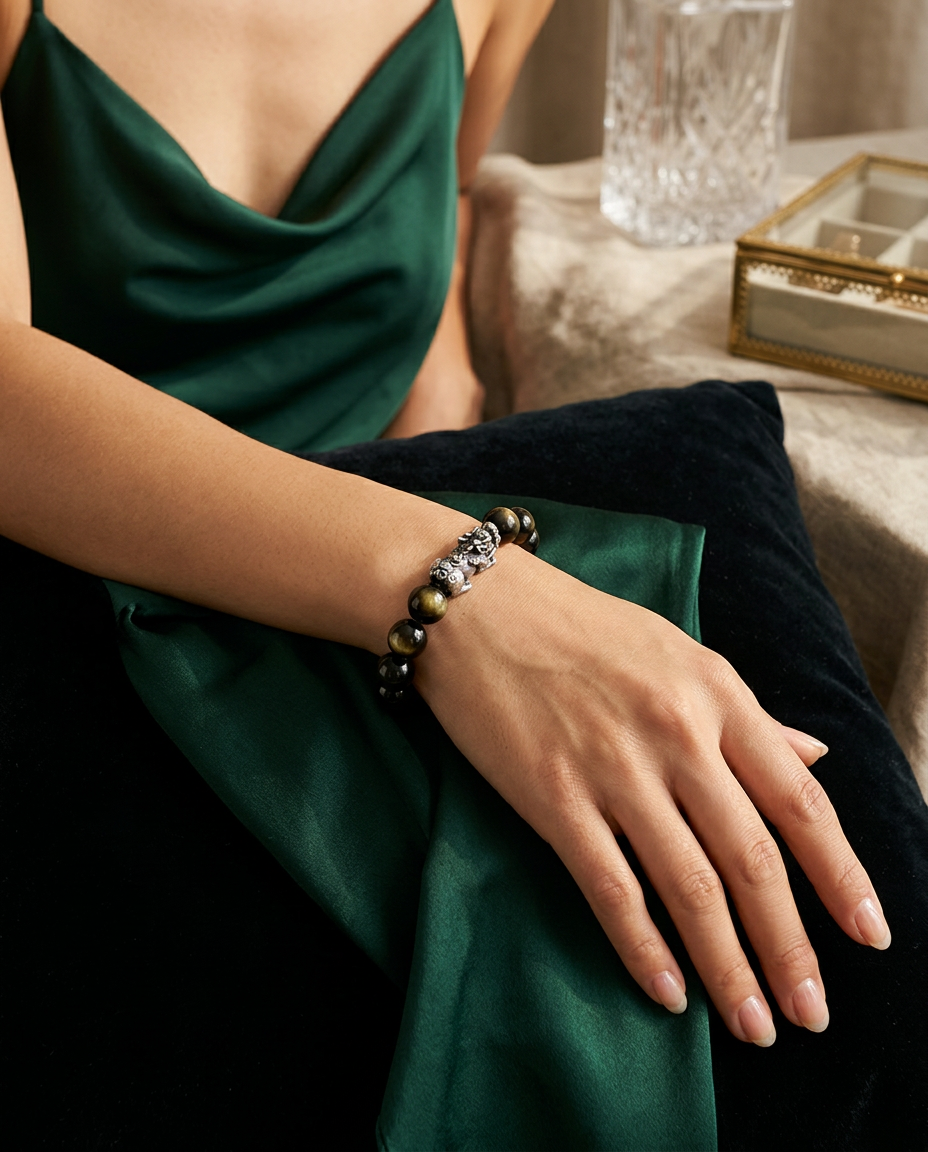 Premium Black Obsidian Pi Yao Bracelet