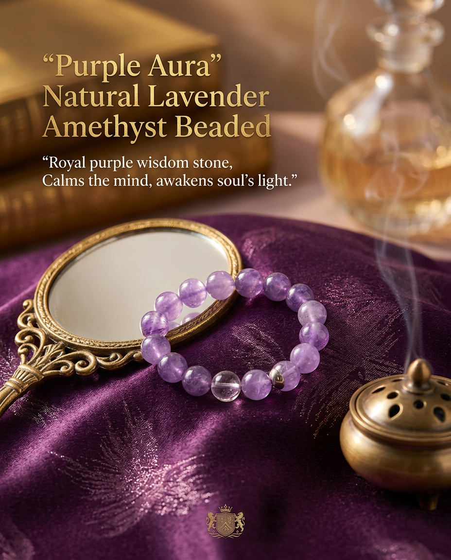 “Purple Aura” Natural Lavender Amethyst Beaded Bracelet