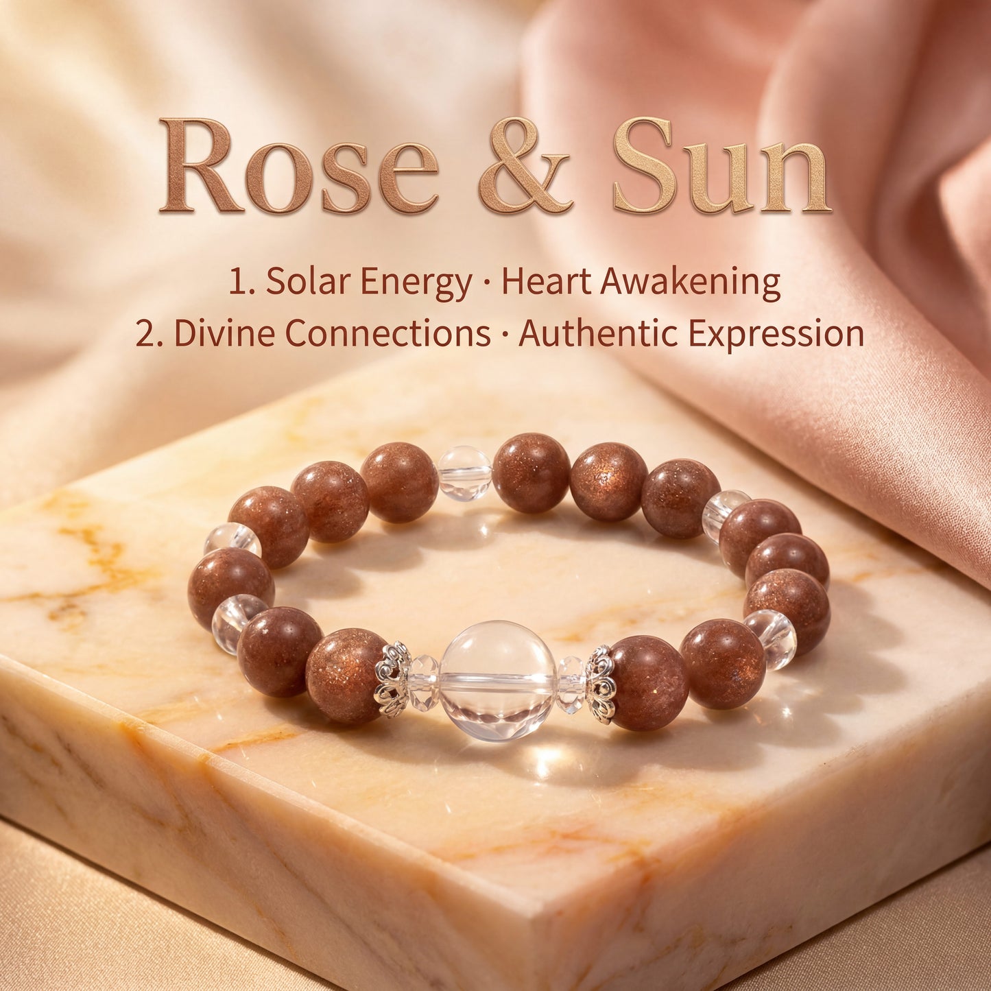 Original Design "Moonlit Latte" — Natural Milky Moonstone & Clear Quartz Bracelet
