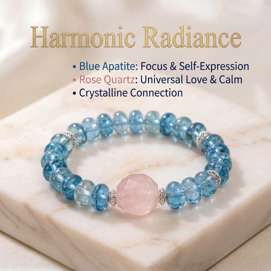 Emotionally Sensitive Souls — Natural Icy Swiss Blue Topaz & Rhodochrosite Bracelet