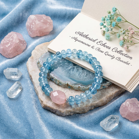 Emotionally Sensitive Souls — Natural Icy Swiss Blue Topaz & Rhodochrosite Bracelet