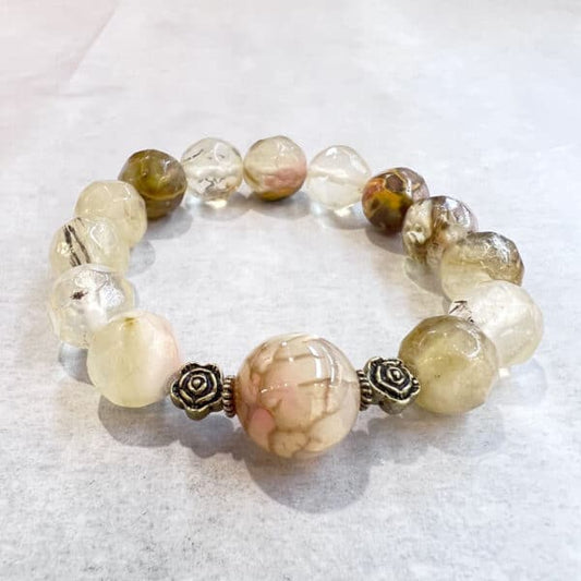 Wealth and Protection Agate Quartz Bracelet with Tiger’s Eye Power