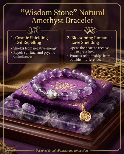 “Wisdom Stone” Natural Amethyst Bracelet for Women