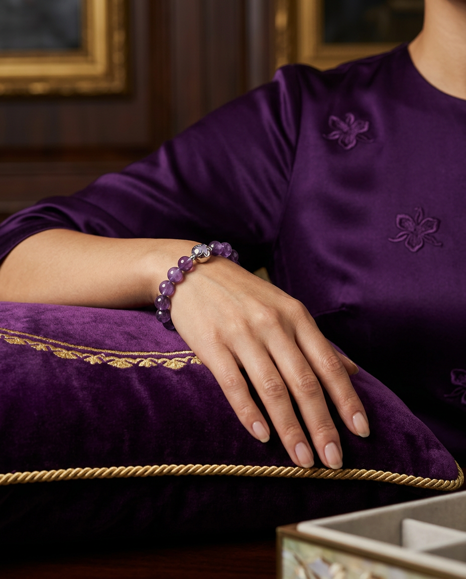 “Wisdom Stone” Natural Amethyst Bracelet for Women